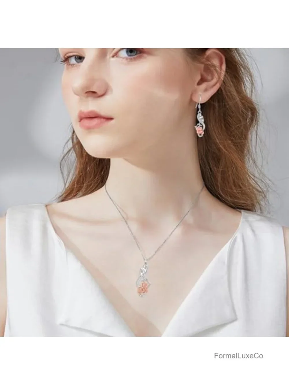 Phantom of the Opera Necklace & Earrings 925 Sterling Silver Musical Theater